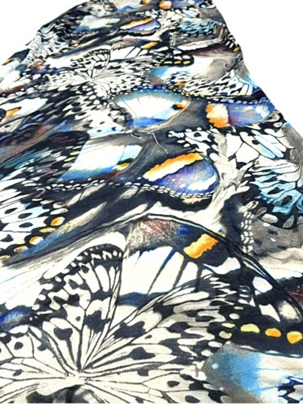 All Over Butterfly Print Rectangle Long Scarf Shawl Wrap Semi Sheer Watercolor